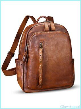 Genuine Leather Backpack Purse Women Vintage Casual Daypack College Bag